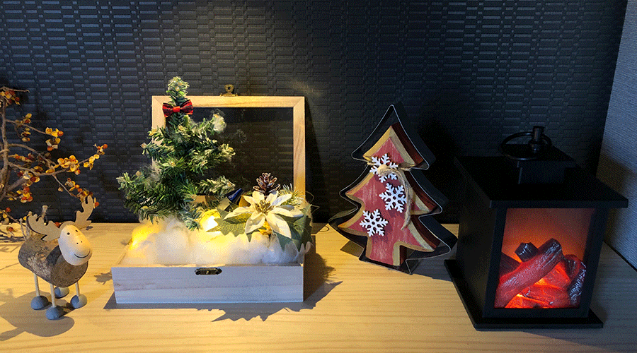 寝室ニッチ（飾り棚）のクリスマス仕様