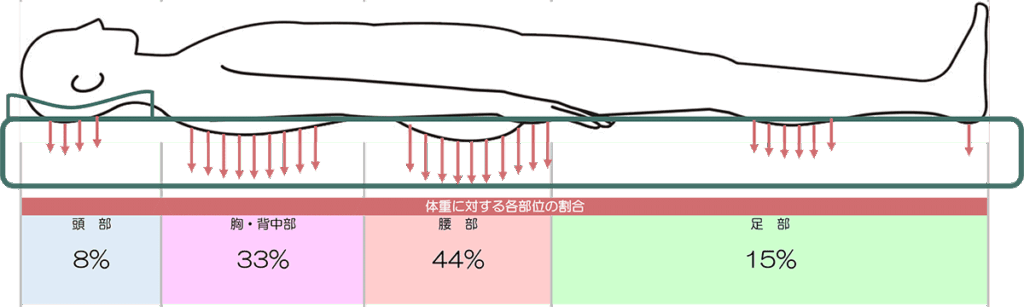 仰向け時体圧分散